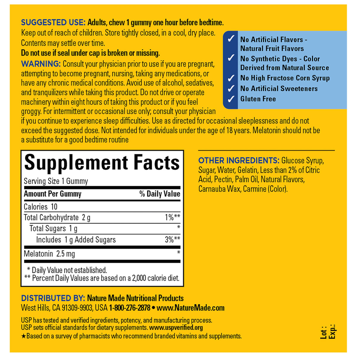 Nature Made Melatonin 5 mgFlavoredGummyAdultunisexMelatoninSleep
