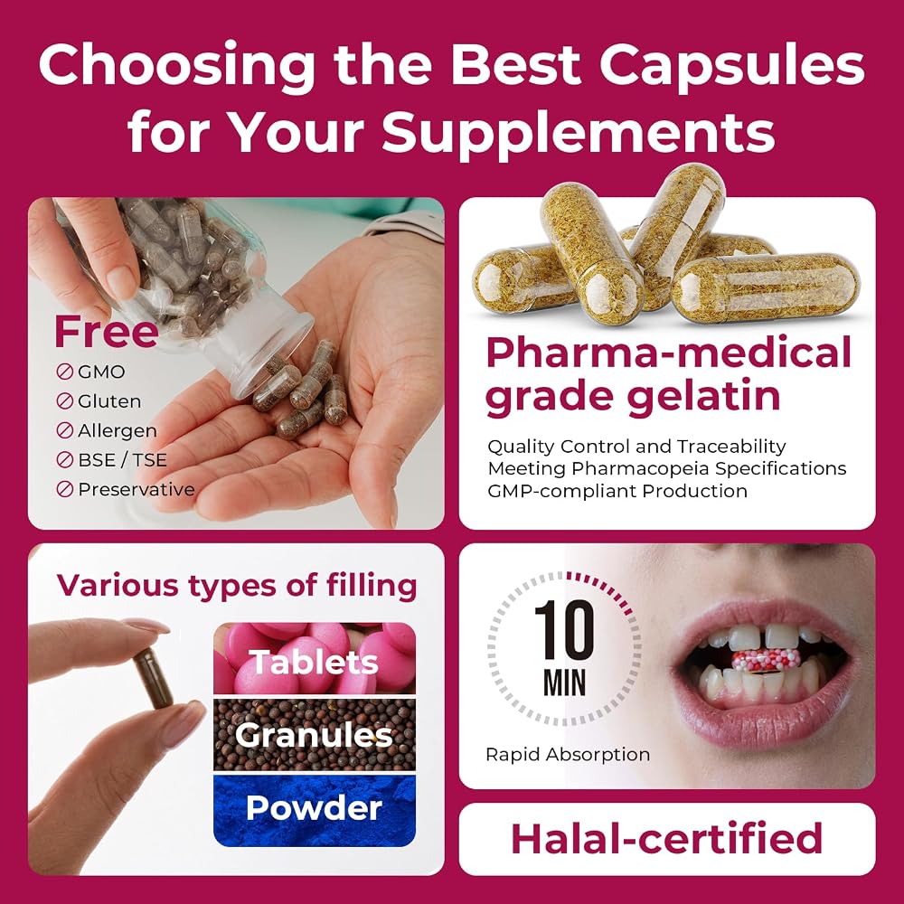 ATLEMISME Empty Gelatin Capsules Size 1 - 100 Count - image 3