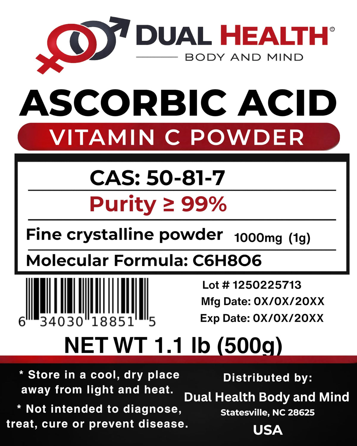 Dual Health Body & Mind L-Ascorbic Acid Powder