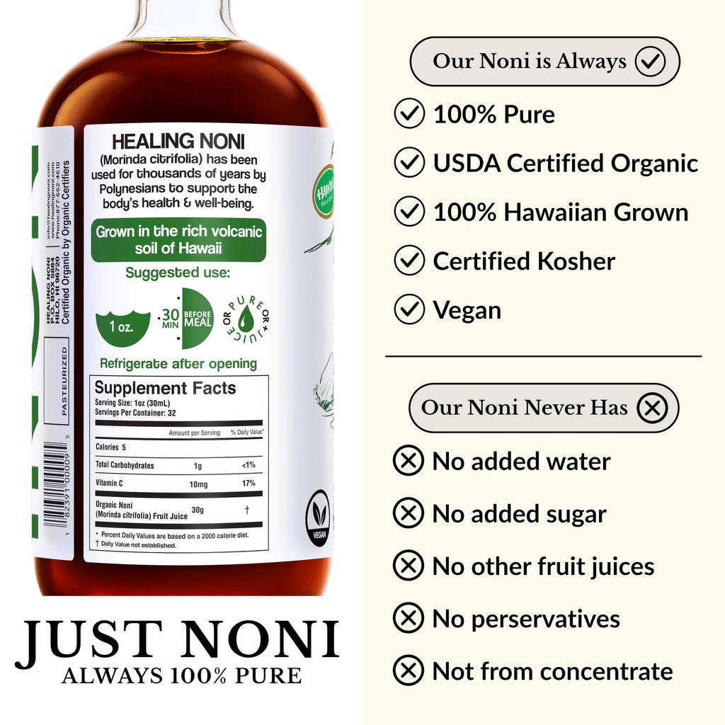 Healing Noni Hawaiian Pure Noni Juice - 4 x 32 fl oz - image 2