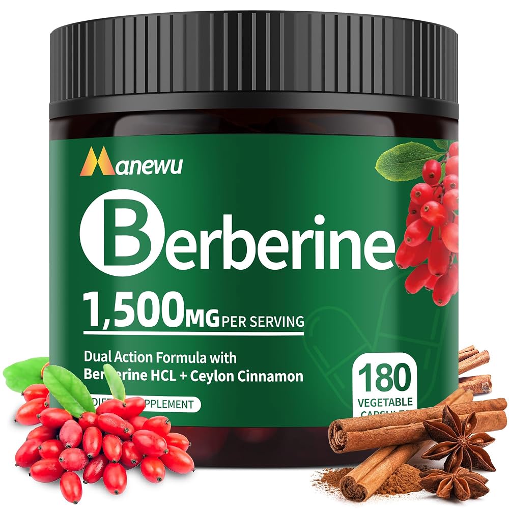 Manewu Berberine HCl 1500mg with Ceylon Cinnamon - 180 Capsules
