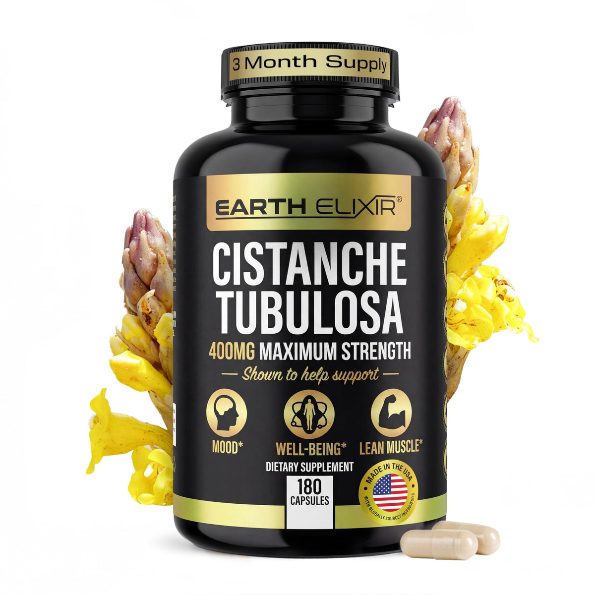 Earth Elixir Cistanche Supplement for Daily Vitality - 180 Capsules
