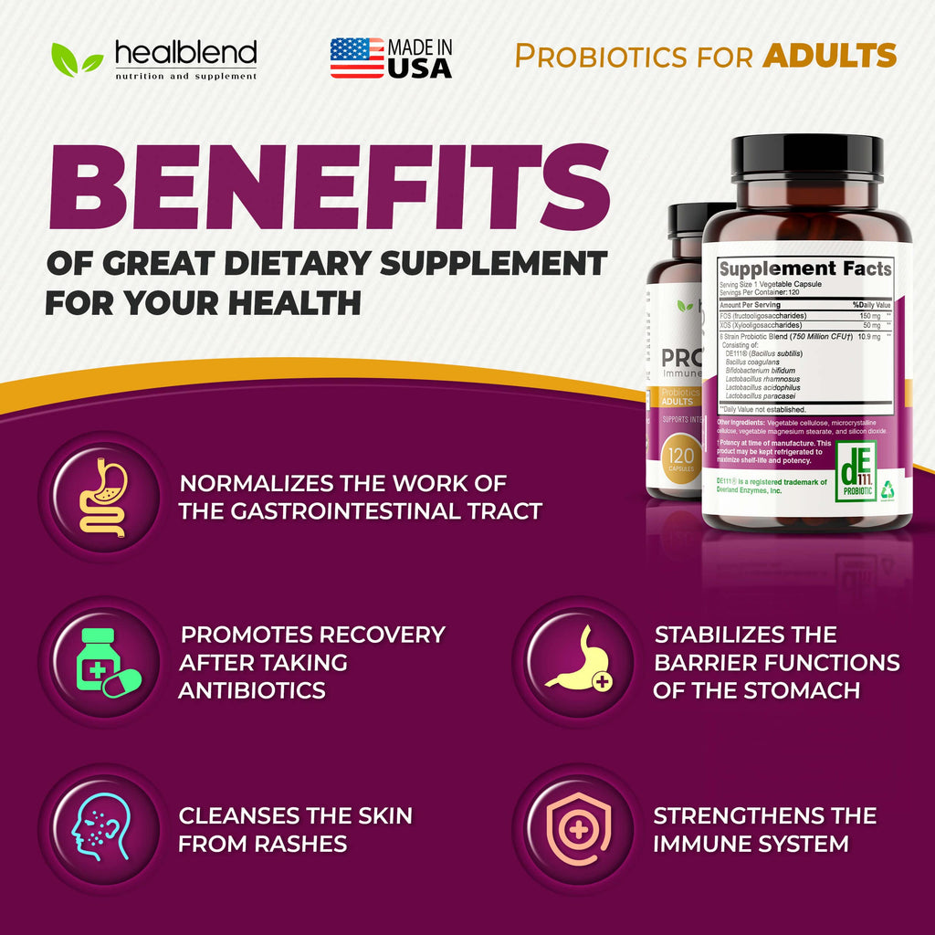 healblend Probiotic Caps Digestive Health & Immune Support - image 4