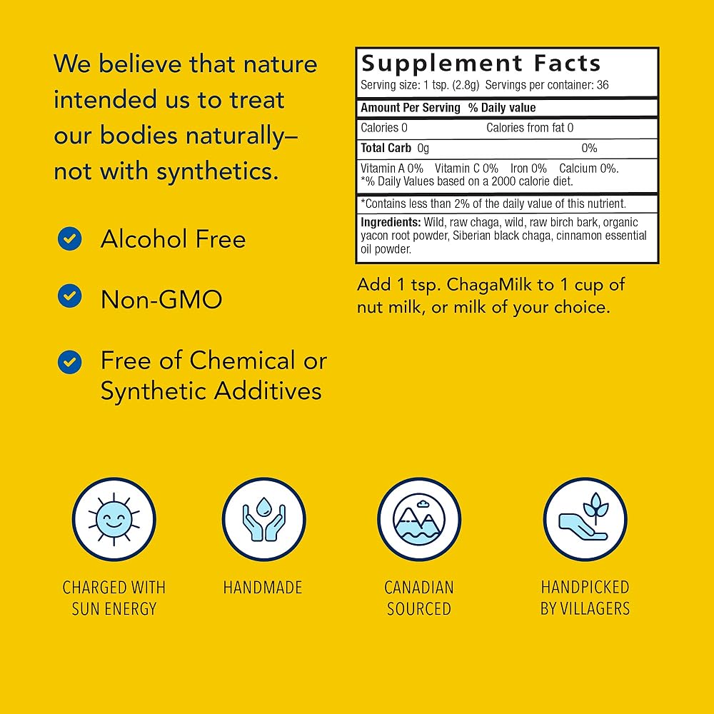 NORTH AMERICAN HERB & SPICE ChagaMilk Drink Mix - 36 Servings - image 4