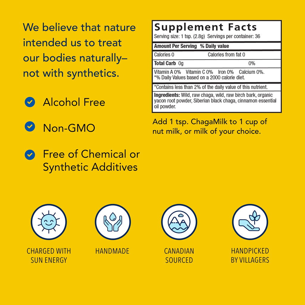 NORTH AMERICAN HERB & SPICE ChagaMilk Drink Mix - 36 Servings - image 4