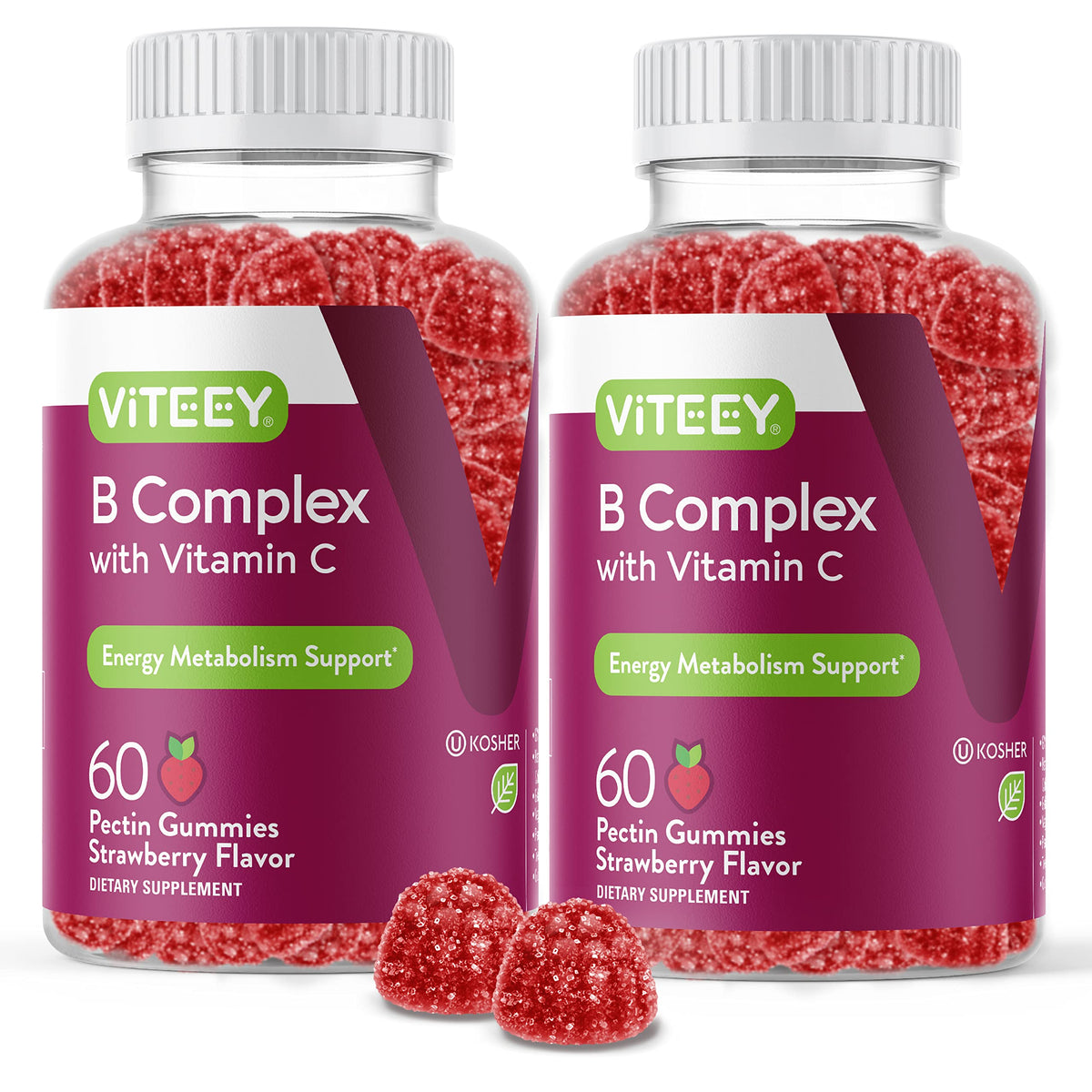 Viteey Vitamin B Complex Gummies - Vitamin C - Vitamin B6 - Vitamin