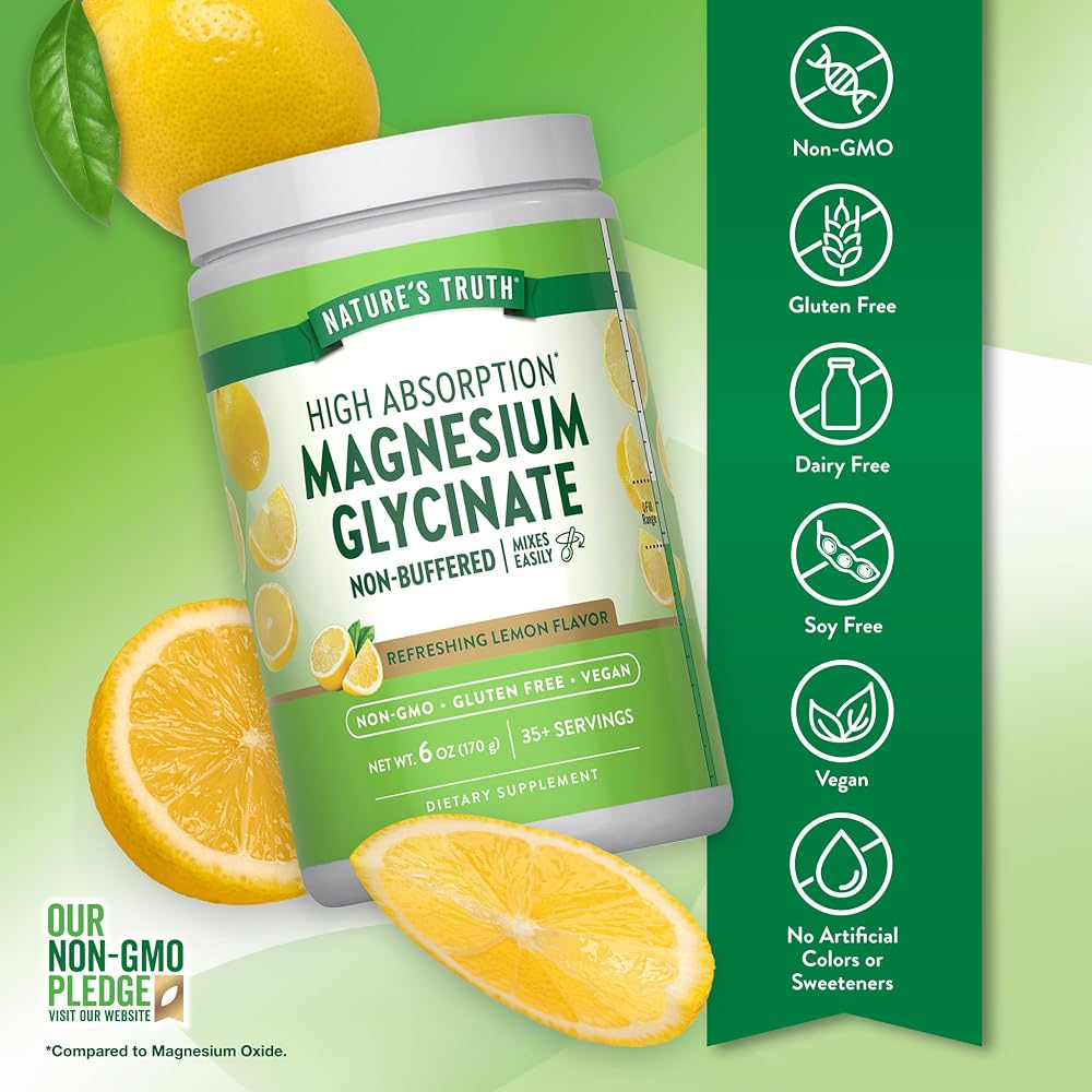 Nature's Truth Magnesium Glycinate Powder Lemon - 6 oz - image 3