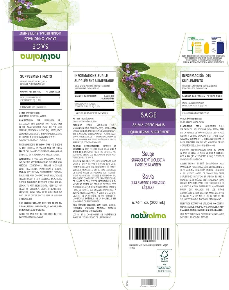 Naturalma Sage Leaf Alcohol-Free Tincture - 6.76 fl oz - image 2