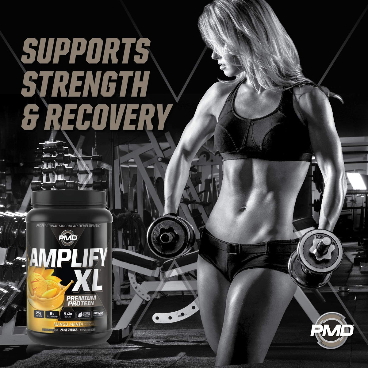 PMD Sports Amplify XL Whey Protein Hydro Greens Blend