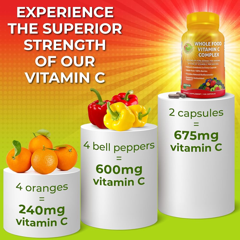 SUPPLEMENTS STUDIO Whole Food Vitamin C Complex 675mg - 120 Capsules - image 3