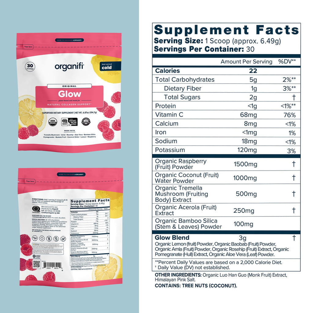 Organifi Glow Hydrating Drink Mix for Radiant Skin - 30 Servings - image 2