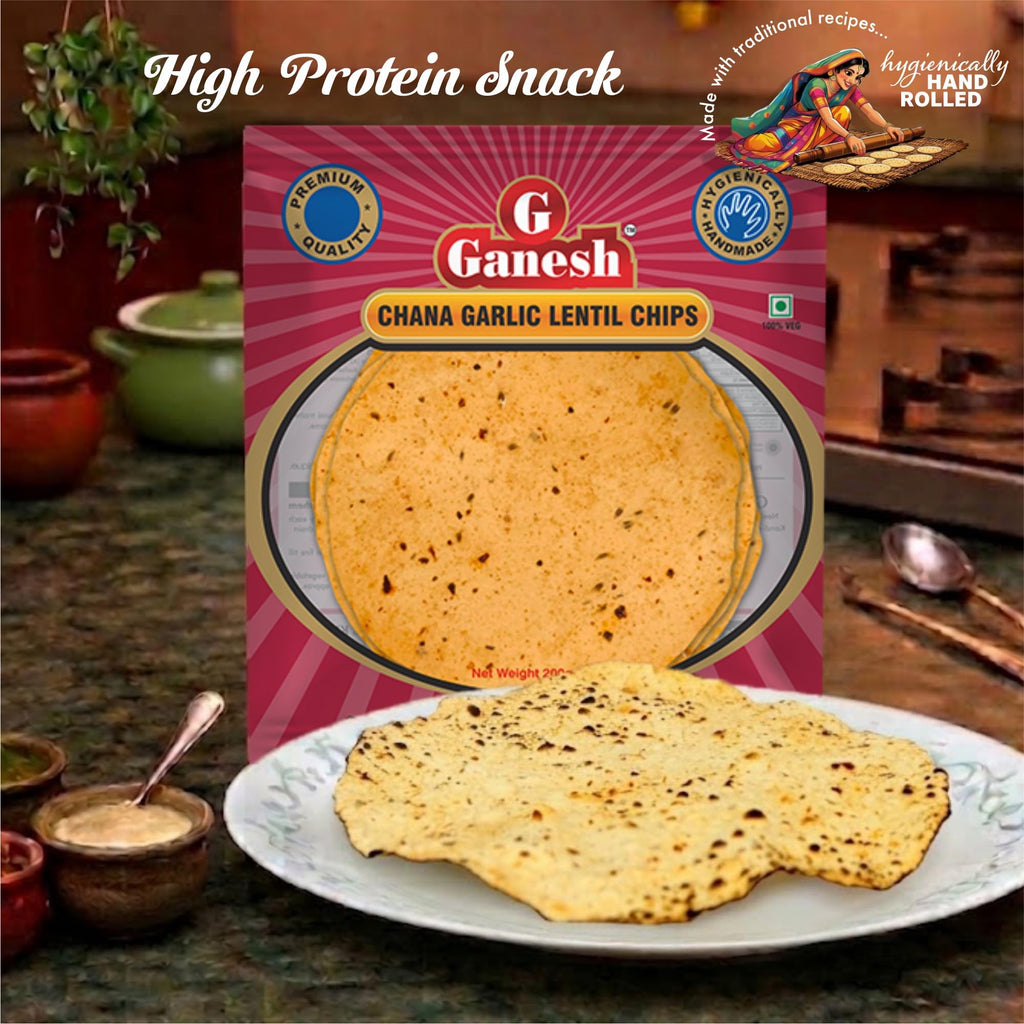 Ganesh Chana Garlic Poppadum Chips - Pack of 2, 30 Pcs - image 3