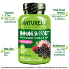 NATURELO Immune Support Supplement Elderberry Vitamin C - 120 Capsules - image 2