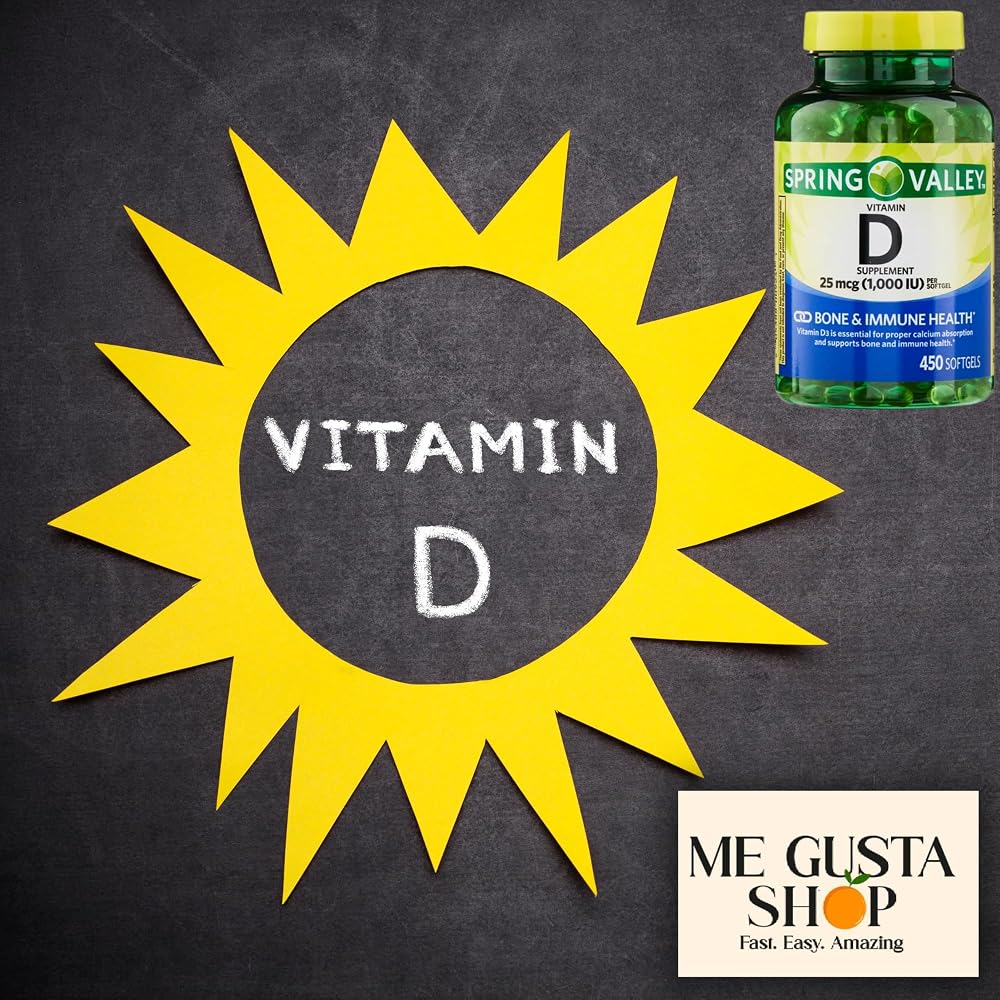 ME GUSTA SHOP Spring Valley Vitamin D 1,000 IU - 450 Softgels - image 3