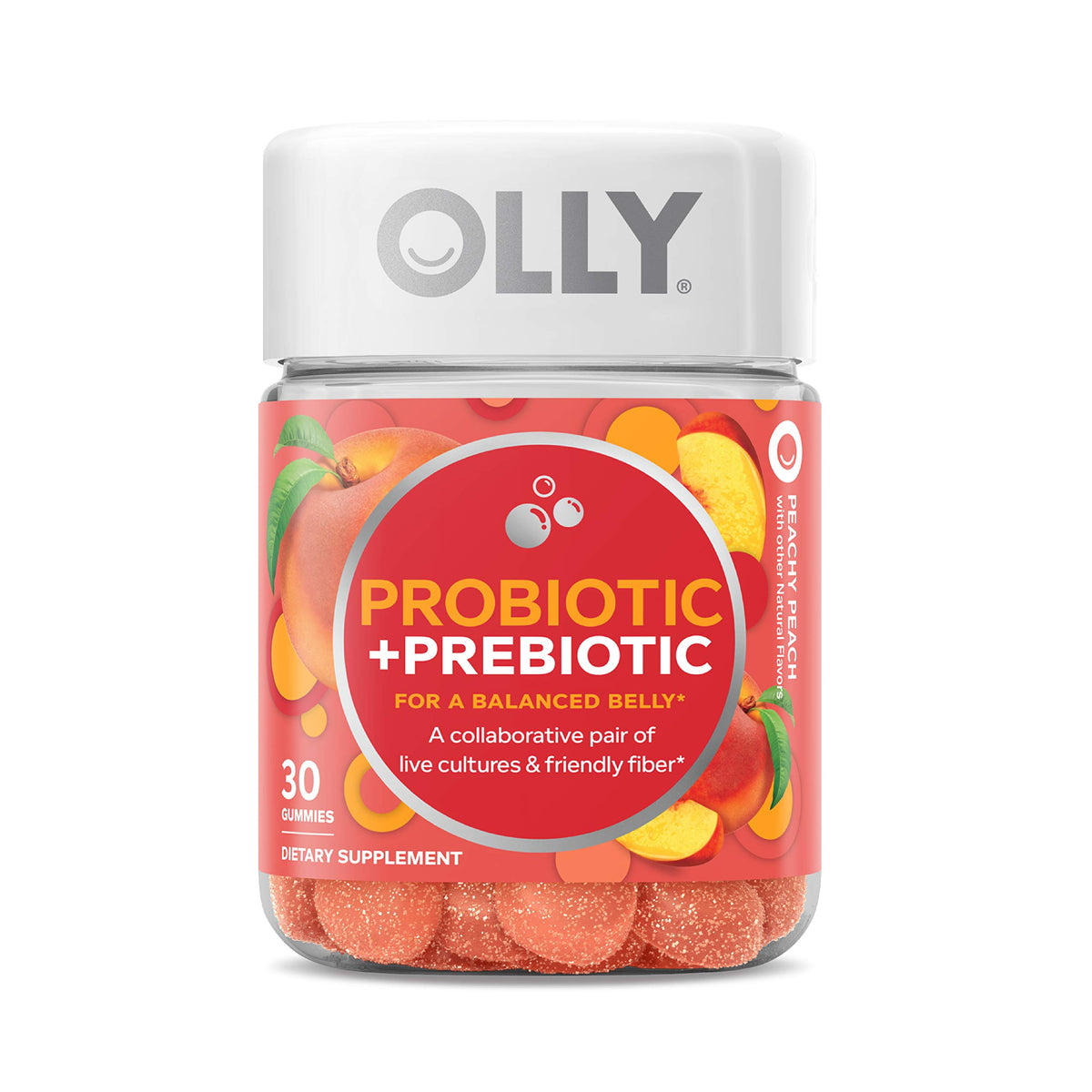 AmazonUs/OLLZL Olly Probiotic + Prebiotic Gummy Peach - 360 Count (Pack of 12)