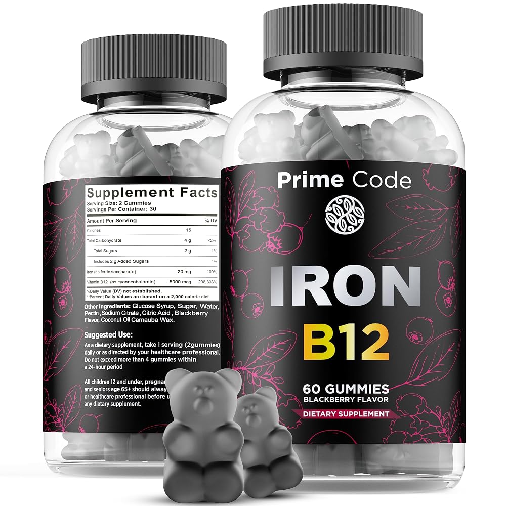 Prime Code Vitamin B12 & Iron Gummies - 60 Count