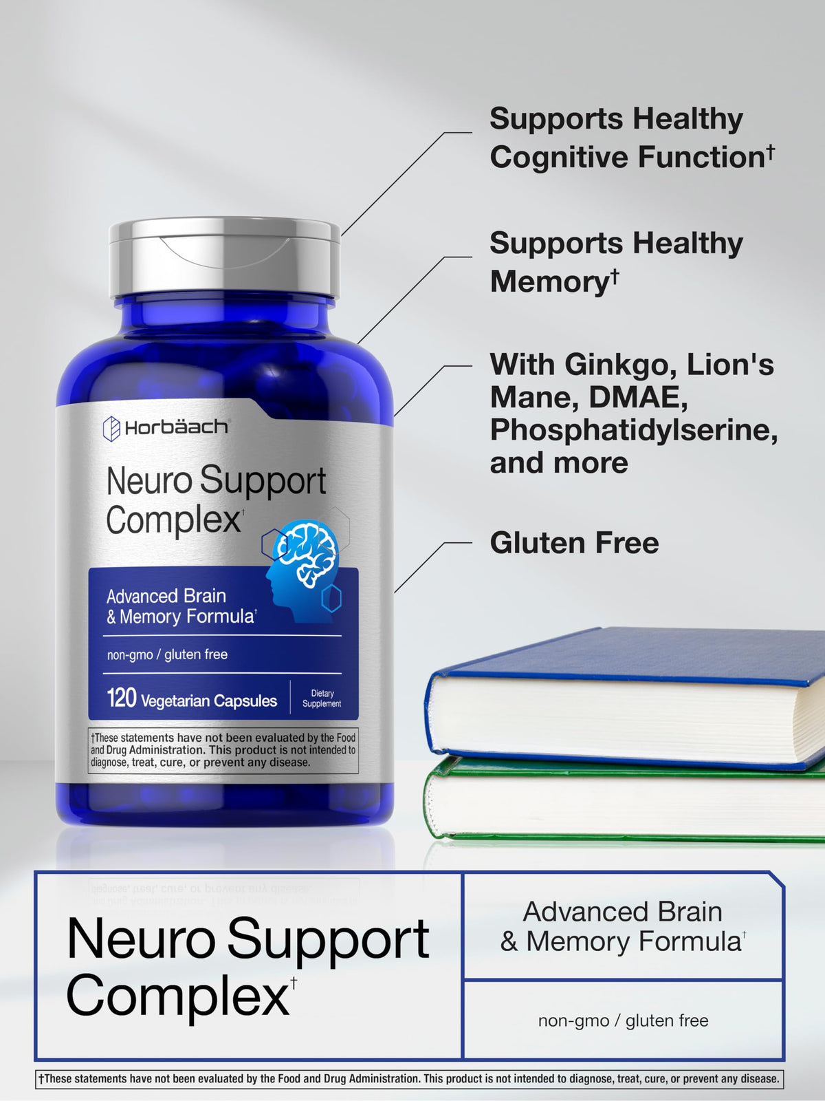 Horbäach Brain Supplement with Phosphatidylserine & DMAE - 120 Capsules - image 4