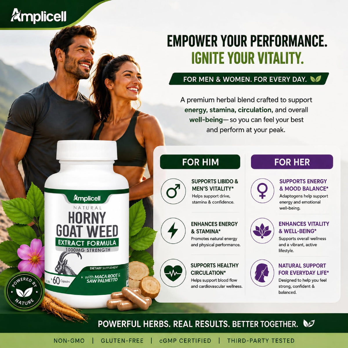 AMPLICELL Hormone Balance for Women and Men - Intimacy & Mood Support