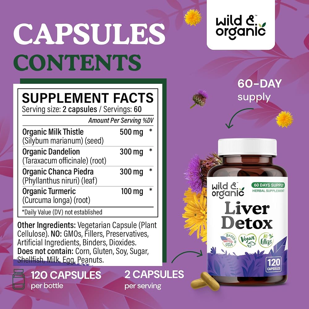 Wild & Organic Liver Detox Capsules - Liver Cleanse Support