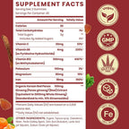 Sapotax Korean Red Panax Ginseng Supplement Gummies - Iron Supplements