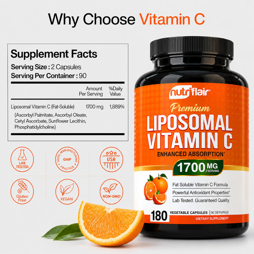 NutriFlair Liposomal Vitamin C 1700mg - 180 Capsules - image 2