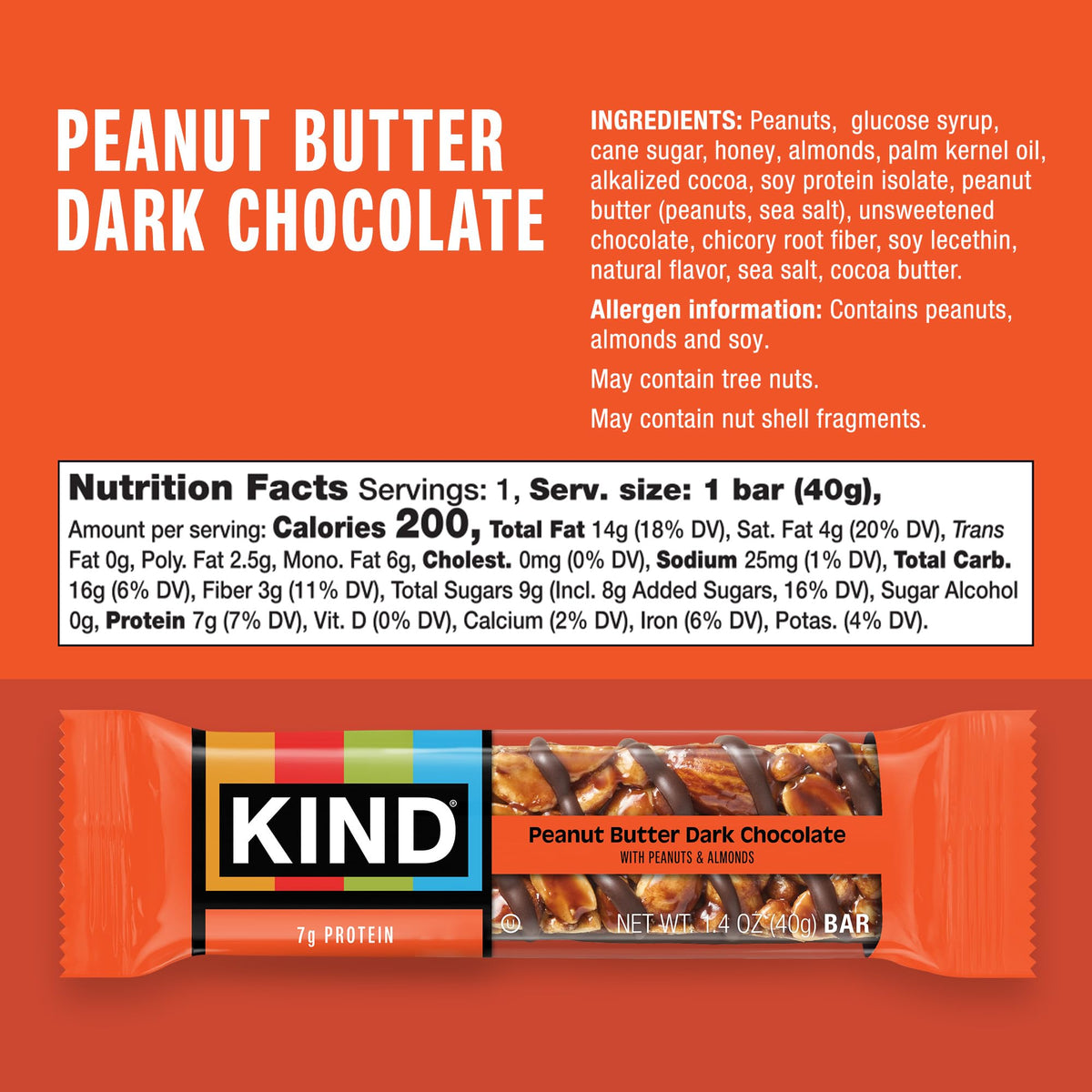 KIND Gluten Free Protein Bar Peanut Butter Dark Chocolate - 1 Bar - image 2