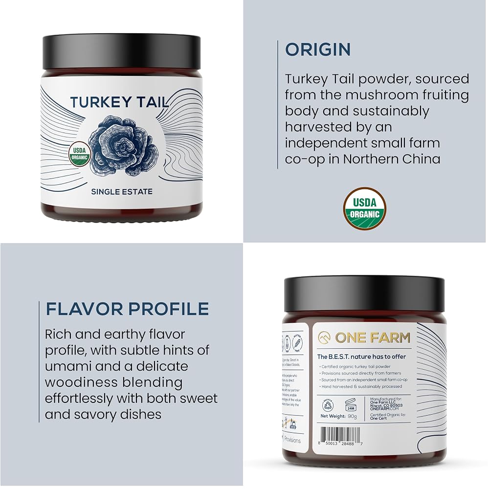 One Farm by WAAYB Organic Turkey Tail Mushroom Powder - 80 Ounce - image 3