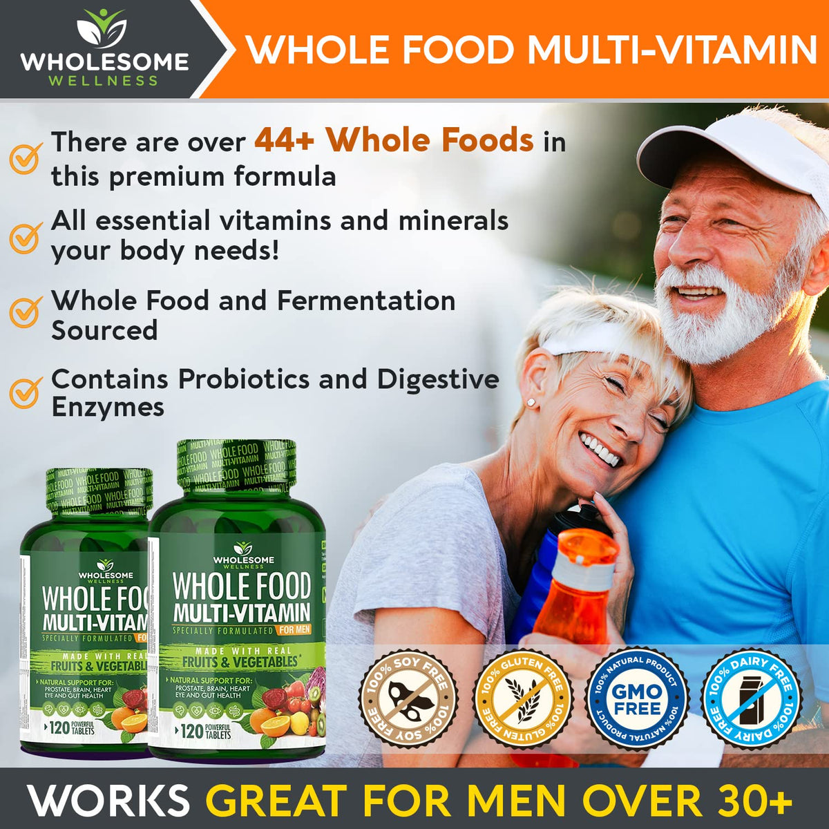 Wholesome Wellness Whole Food Multivitamin for Men - 120 Tablets - image 5