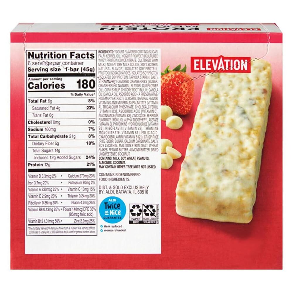 Generic Strawberry Protein Meal Bars Yogurt-Covered - 12 Pack - image 4