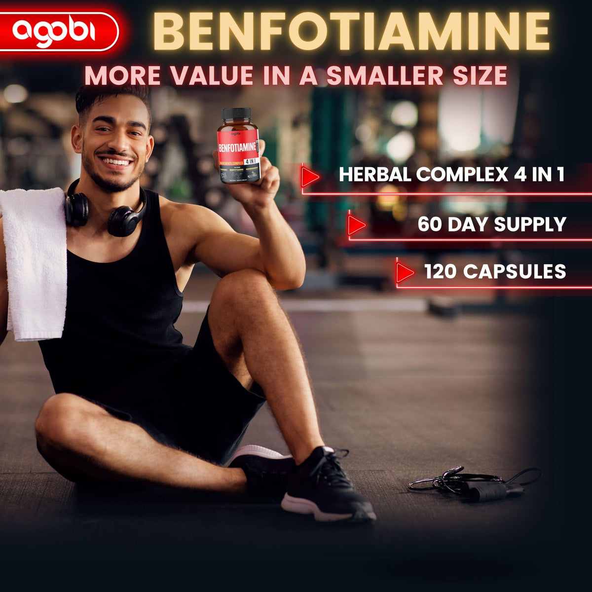 agobi Benfotiamine Supplement 4in1 for Digestion & Energy - 120 Capsules - image 4