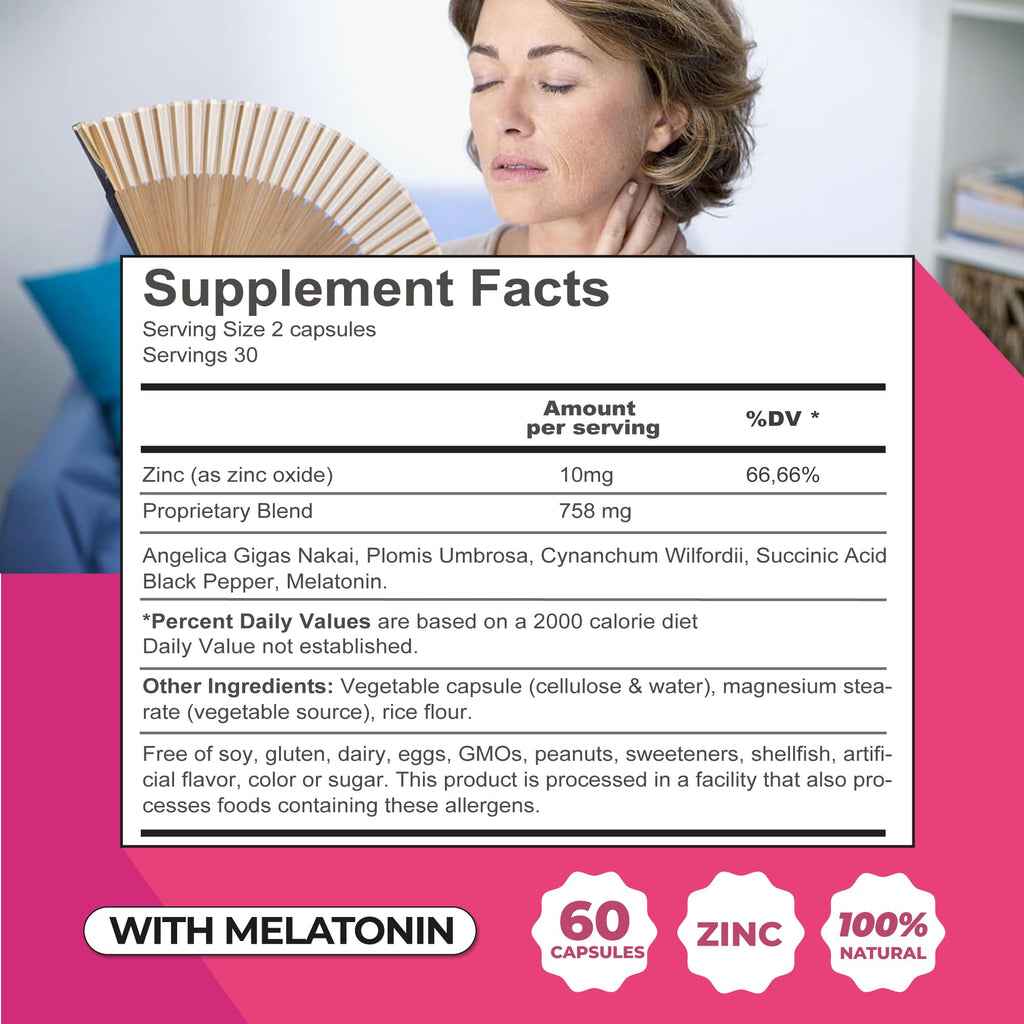 ZENZSUAL Bye Bye Menopause with Melatonin - 60 Capsules - image 6
