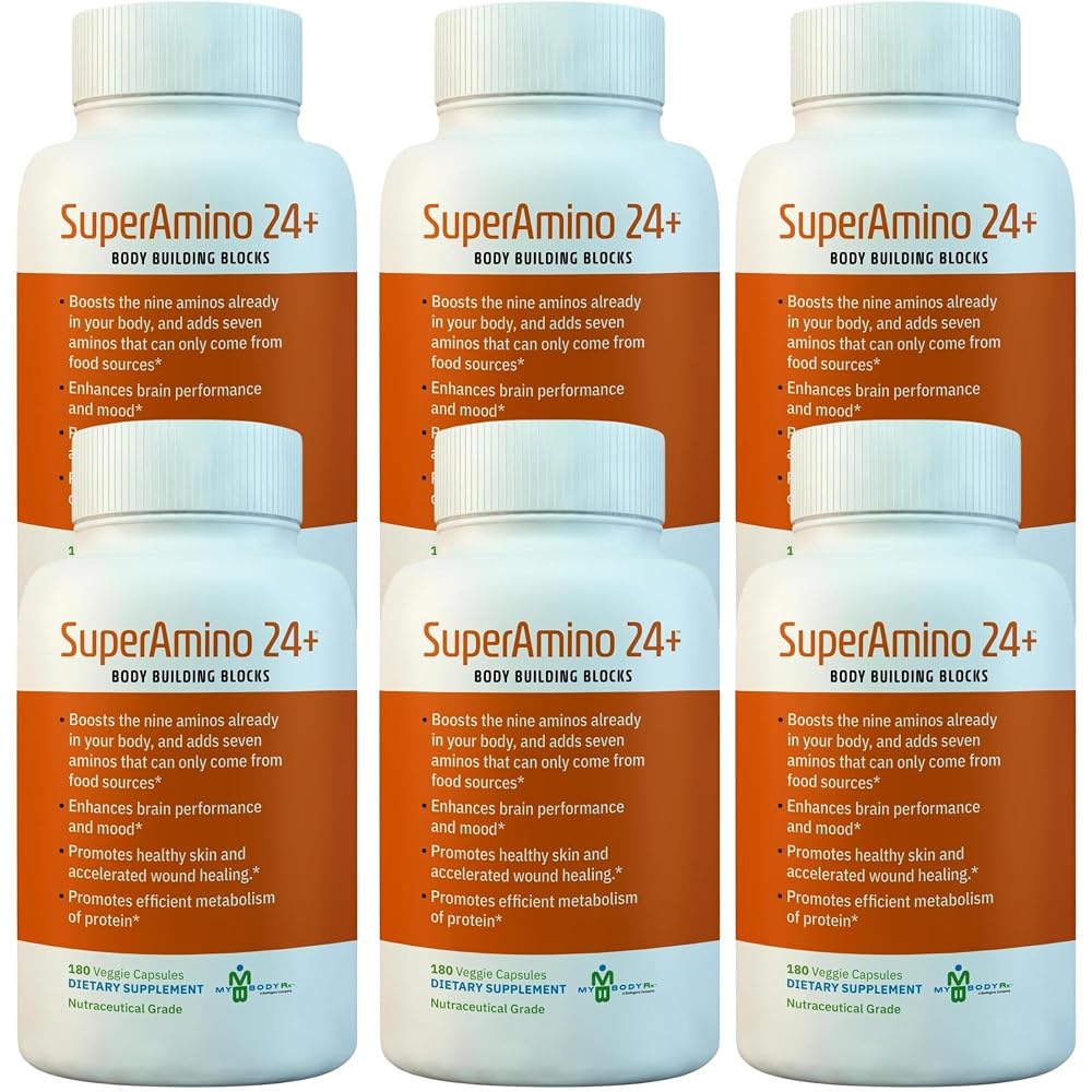 MYBODYRX SuperAmino 24+ Amino Acid Formula - 180 Vegetarian Capsules