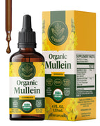 HERBAMAMA USDA Organic Mullein Drops for Lungs - 4 oz