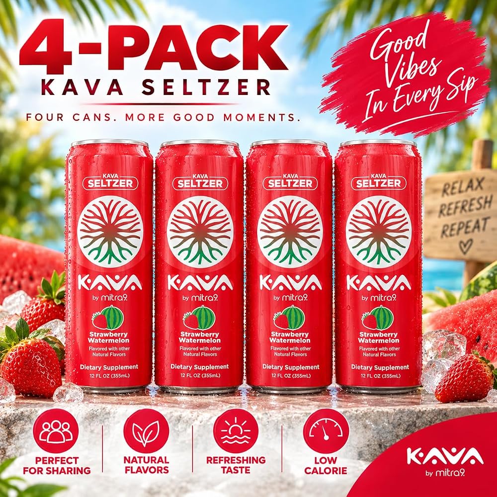 Mitra9 Strawberry Watermelon Sparkling Kava Drink