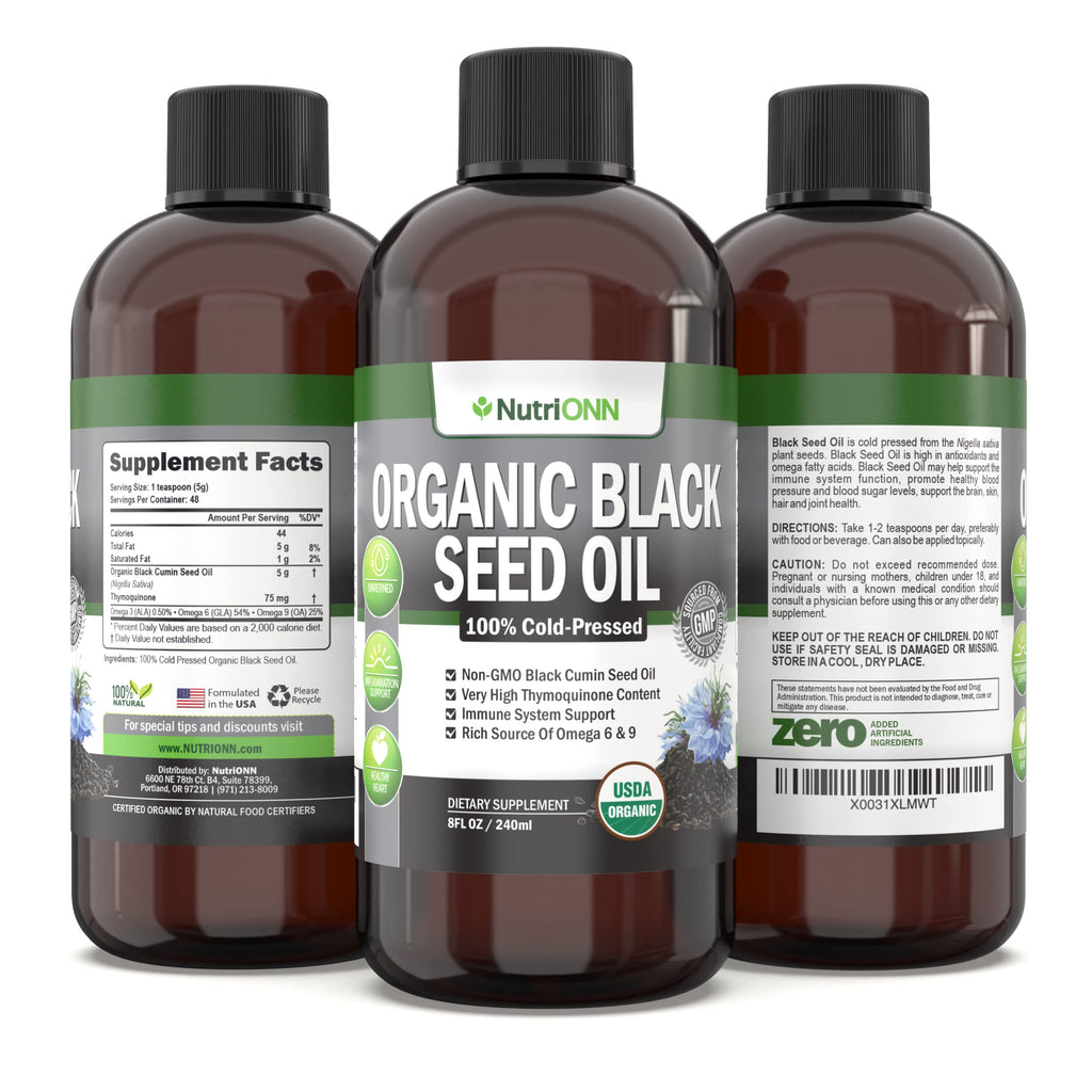 NutriONN Organic Black Seed Oil - USDA Certified Organic Black Cumin - image 7