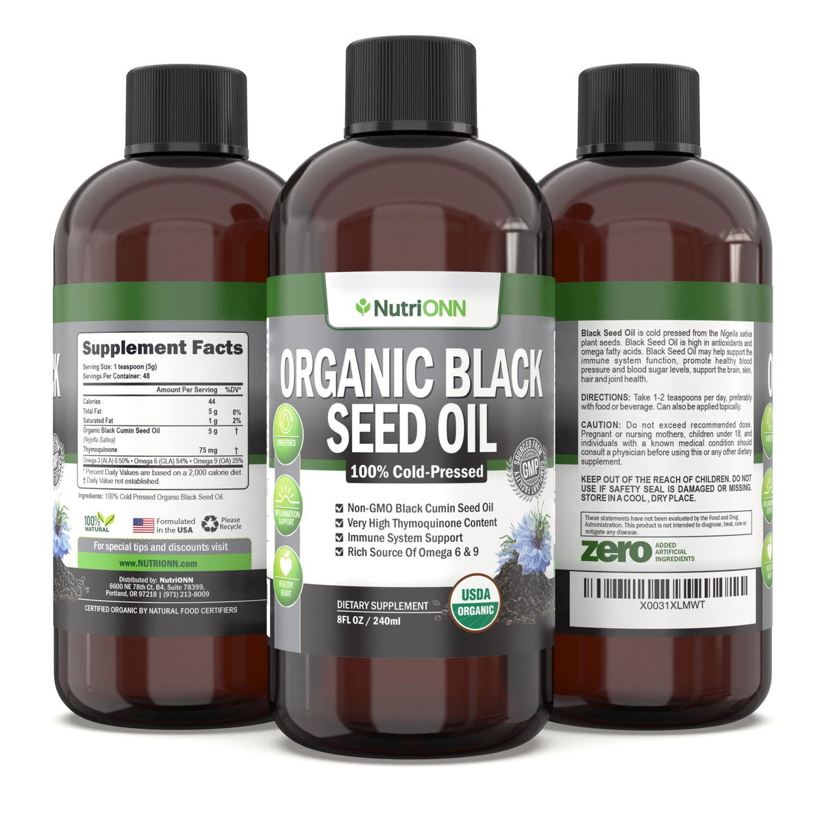 NutriONN Organic Black Seed Oil - USDA Certified Organic Black Cumin - image 7