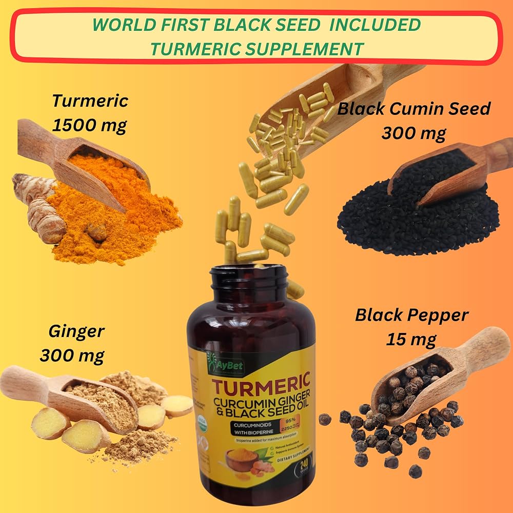 AyBet World 1st.Turmeric Curcumin Ginger&Black Seed Oil