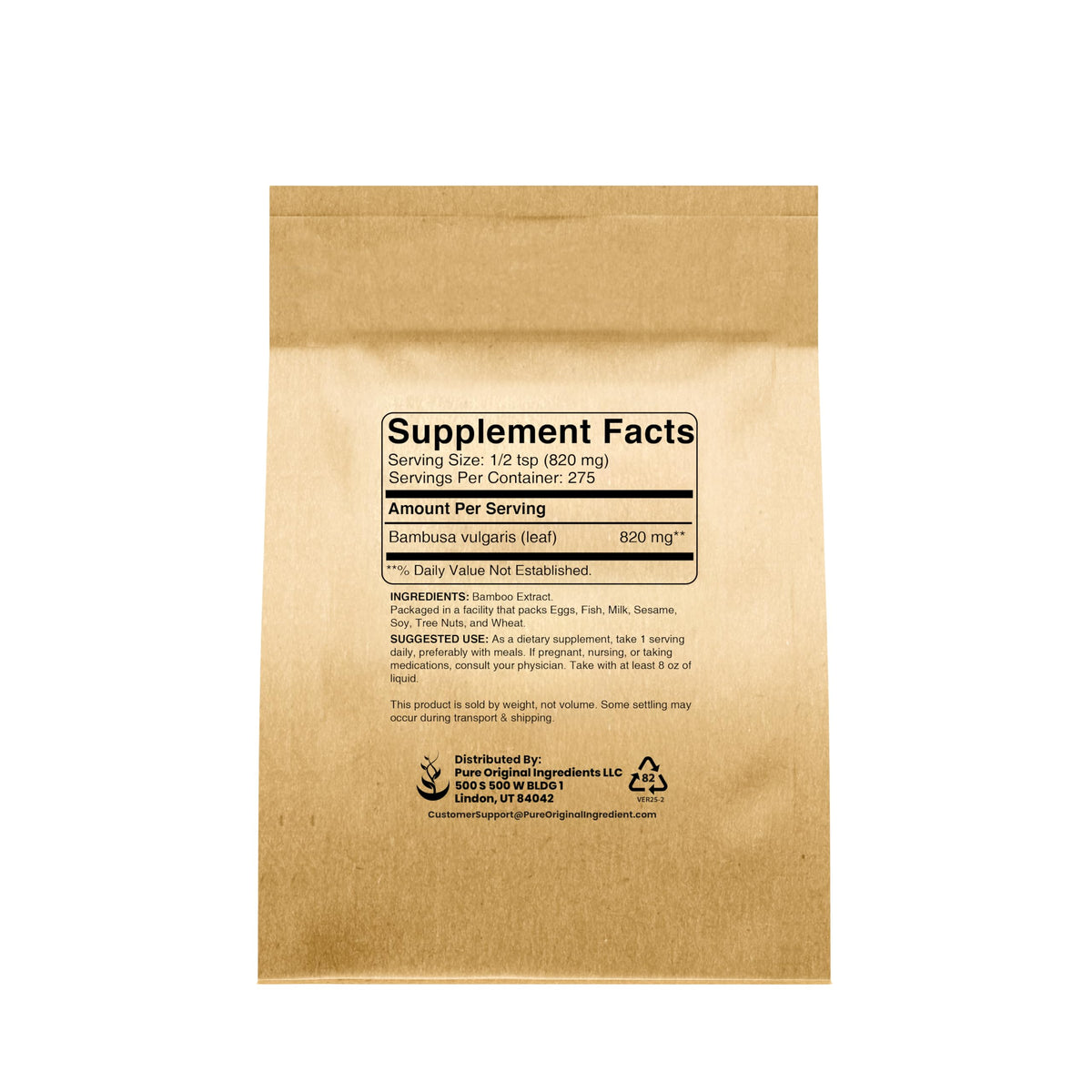 PURE ORIGINAL INGREDIENTS Bamboo Extract Powder - 8 oz - image 2