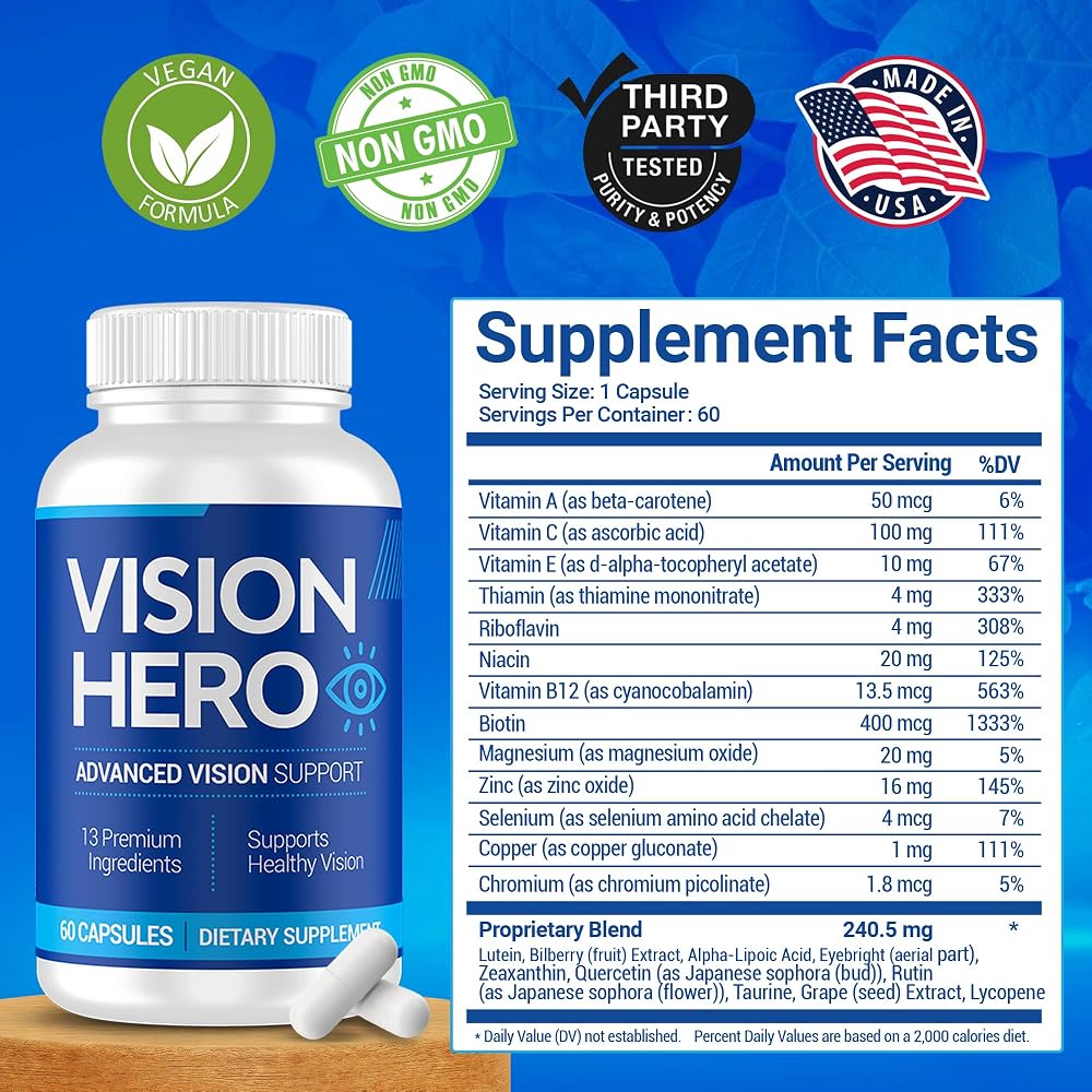 Vision Hero Advanced Vision Support Supplement Formula