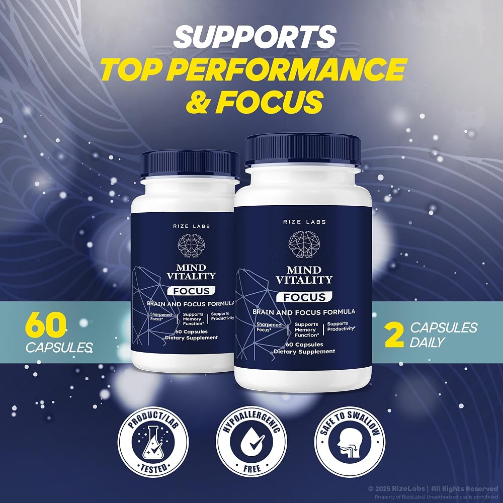 rize labs Mind Vitality Focus Brain Supplement - 180 Capsules - image 3