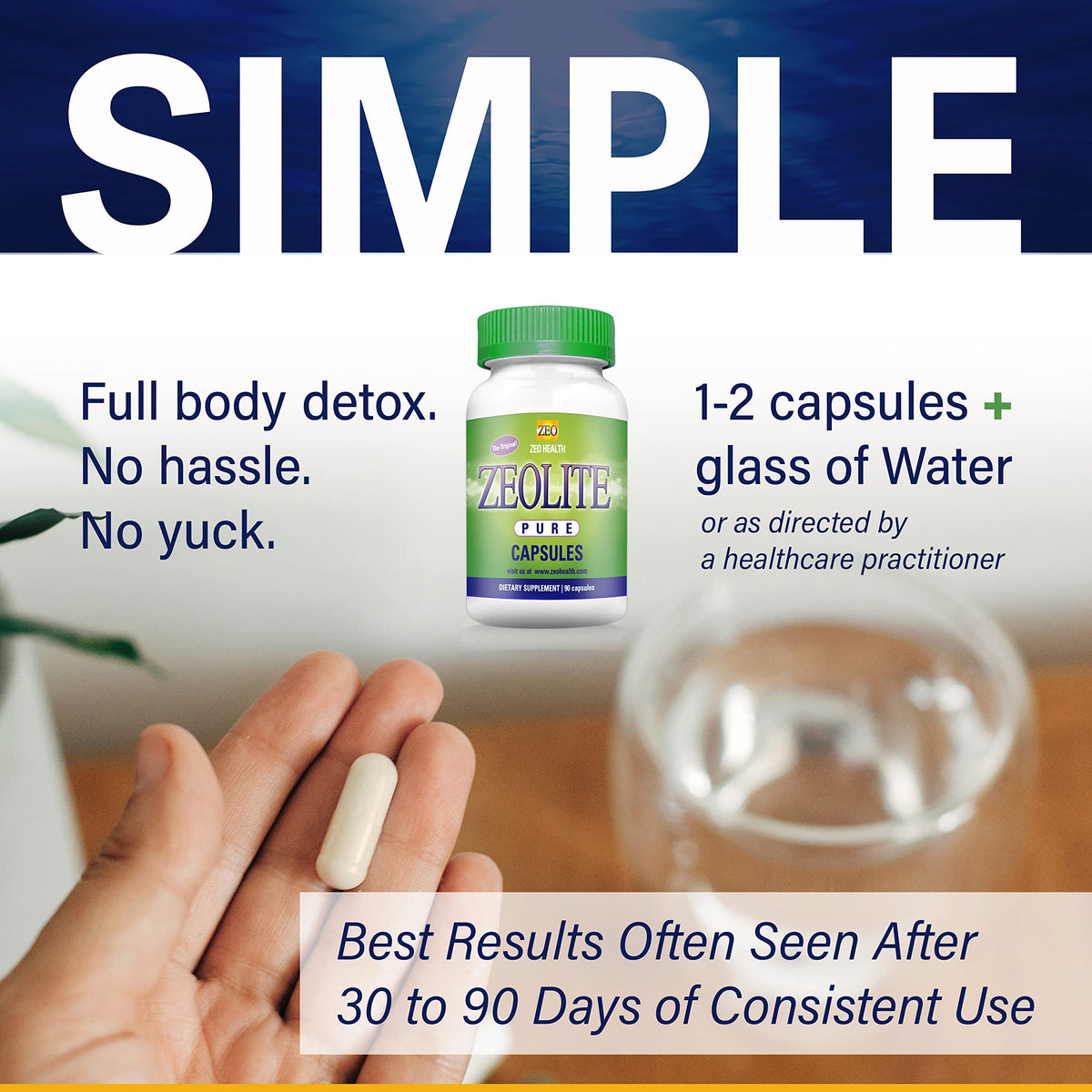 Zeo Health Zeolite Pure Capsules Extra Strength - 90 Capsules - image 4