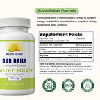 Our Daily Vites L-Methylfolate 7.5mg Vitamin B9 - 90 Capsules - image 3