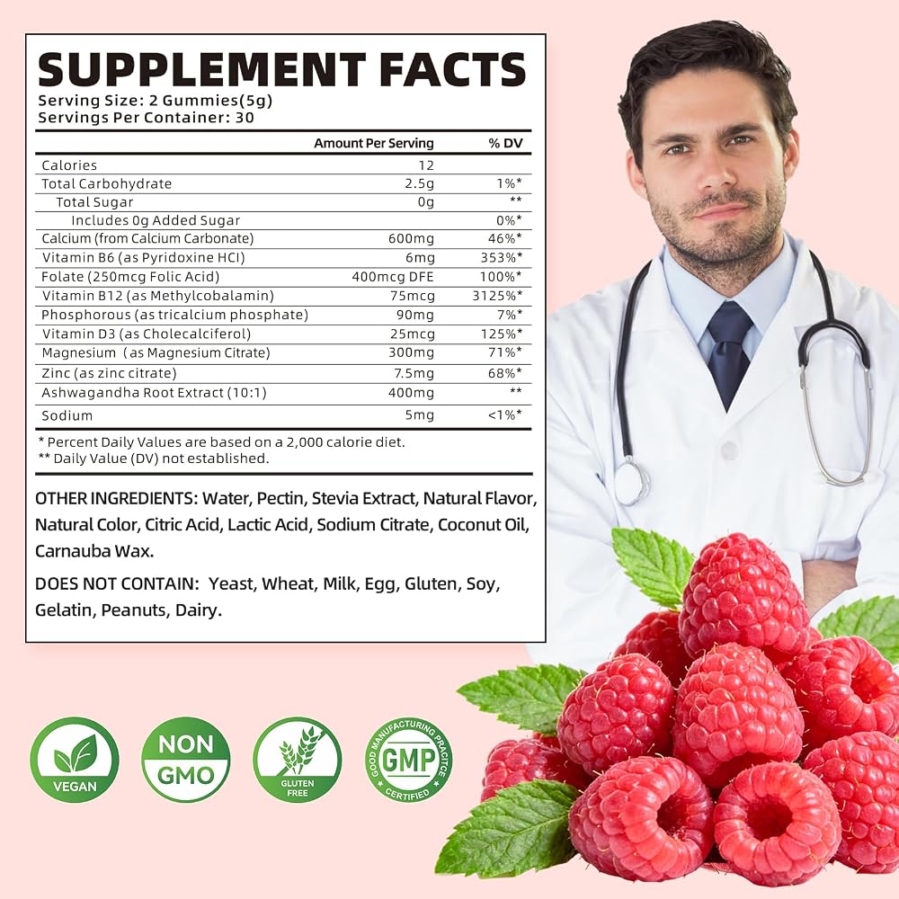 softbear Sugar Free Calcium Magnesium Zinc Gummies for Womem Men