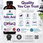 Life Solutions Liquid Vitamin B9 Folic Acid 800mcg Berry - 8oz - image 4