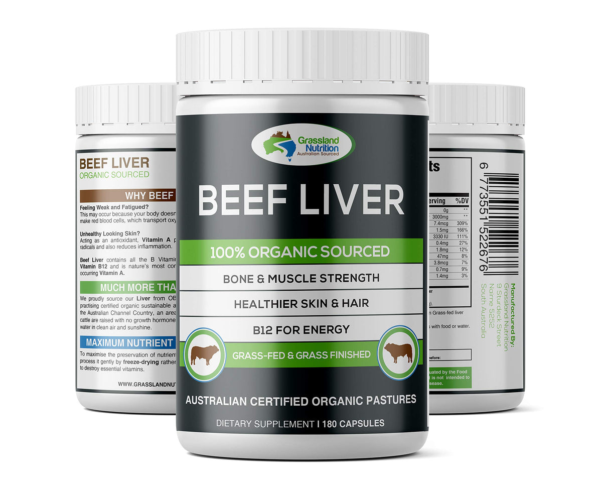 Grassland Nutrition Grass Fed Beef Liver Capsules for Energy - 180 Capsules - image 4