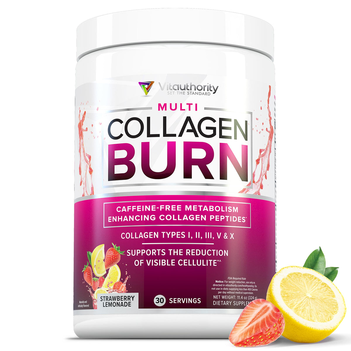 Vitauthority Multi Collagen Burn Hydrolyzed Protein Peptides - 30 Servings