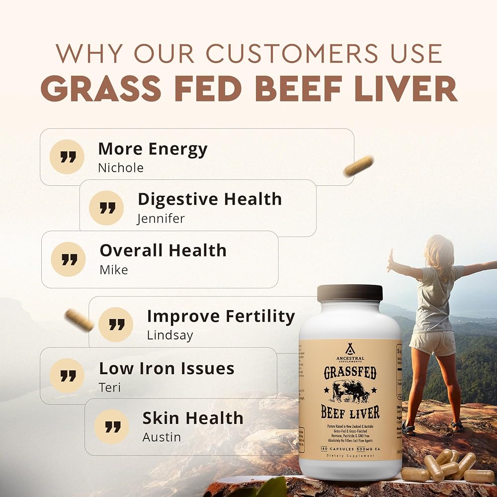 Ancestral Supplements Grass Fed Beef Liver Capsules - 180 Capsules - image 6