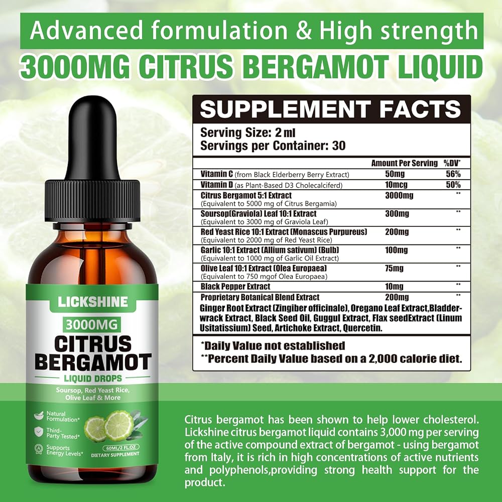 lickshine Citrus Bergamot Liquid Drops 3000mg - 2 Pack - image 2