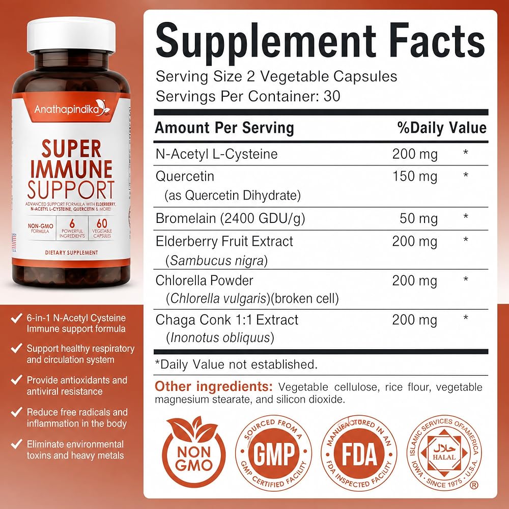 Anathapindika Health Super Immune Support 6-in-1 - 60 Capsules - image 7