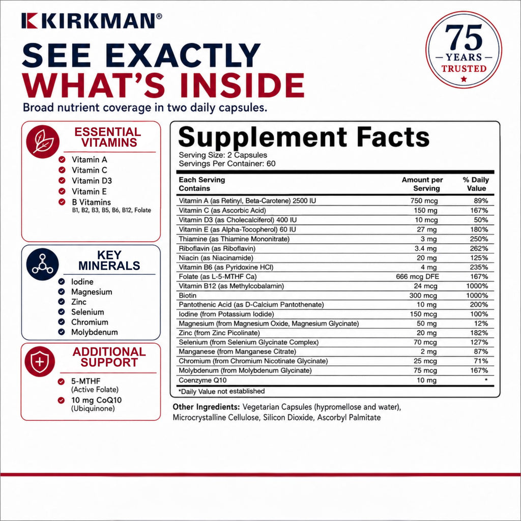 Kirkman Children's Multivitamin & Mineral with 5-MTHF - 120 Tablets - image 5
